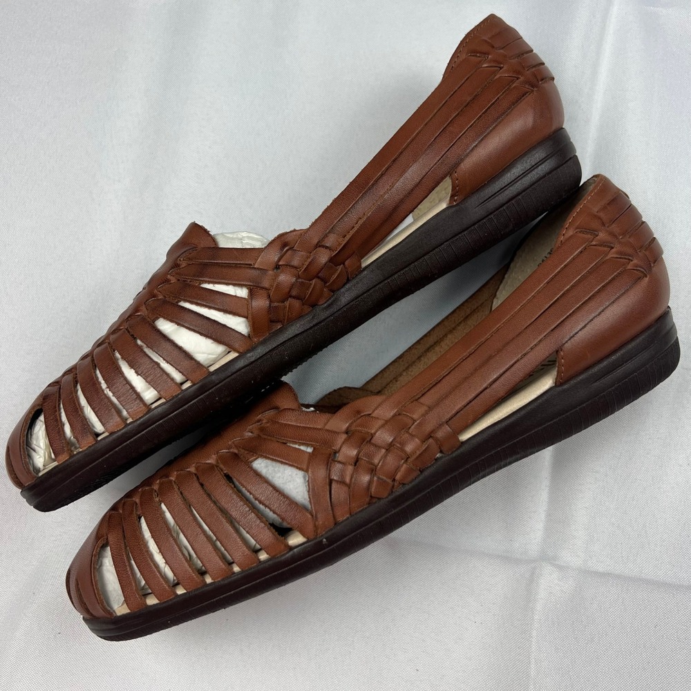 Softspots Trinidad‎ Brown Woven Leather Flats Comfort Slip On Loafers Size 10 M - Picture 8 of 11